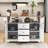 Kitchen Cart with Dual Drop Leaf, Rolling Design, Power Outlet and Ample Storage on 5 Wheels-150153911