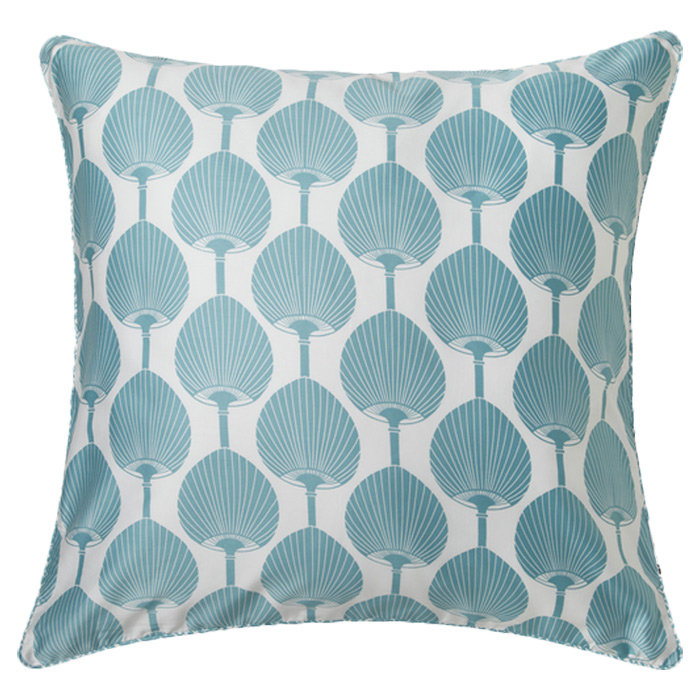 Taie décorative kabuki, Bleu cobalt / bleu ciel, Européen