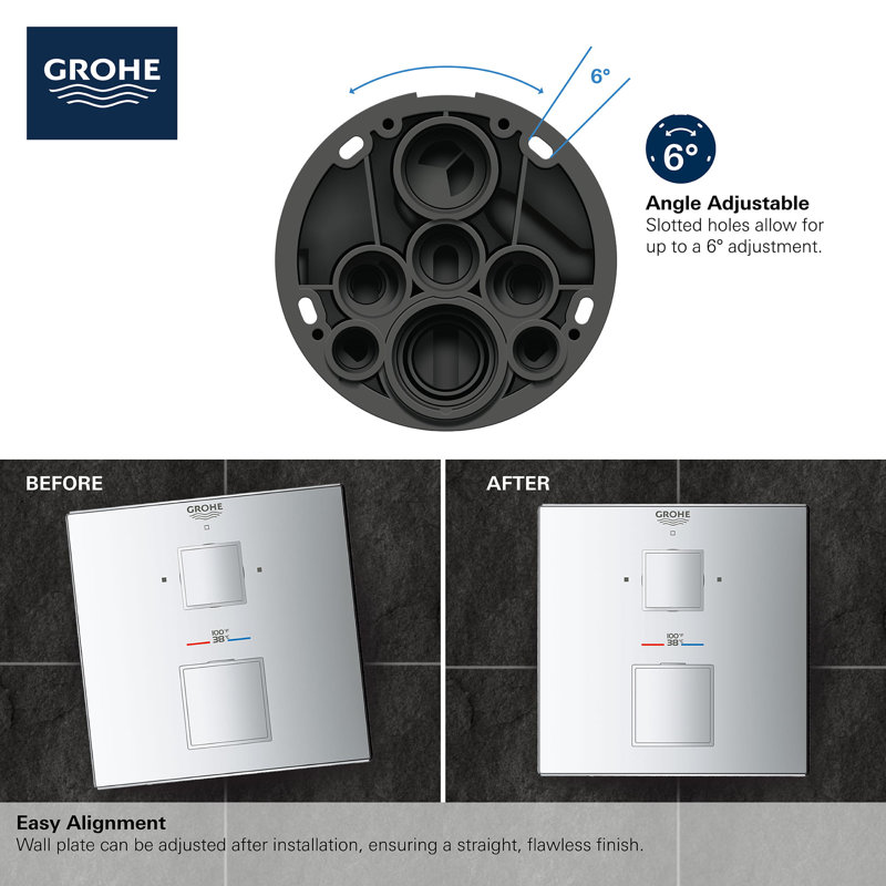 Grohtherm Cube® Dual Function 2-Handle Thermostatic Trim, StarLight Chrome