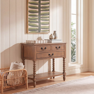 Stylish Eckfried 23.5" Wooden Console Table –Rustic Neutral Accent Table for Living Room or Entryway