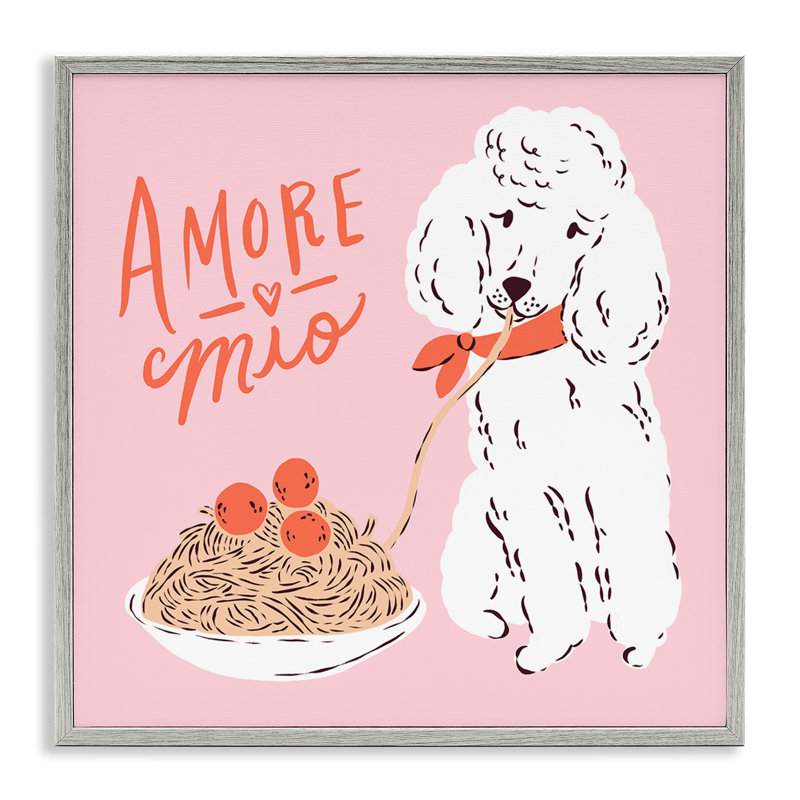 Giclée encadrée Amore Mio Pasta, design par Krissy Mast, Estampe numérique Farmhouse, H 12 po x l 12 po