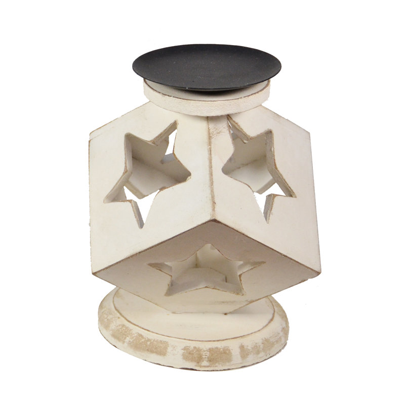 Plat à cubes étoile, Crème, H 7 po x l 6,5 po x P 6,5 po