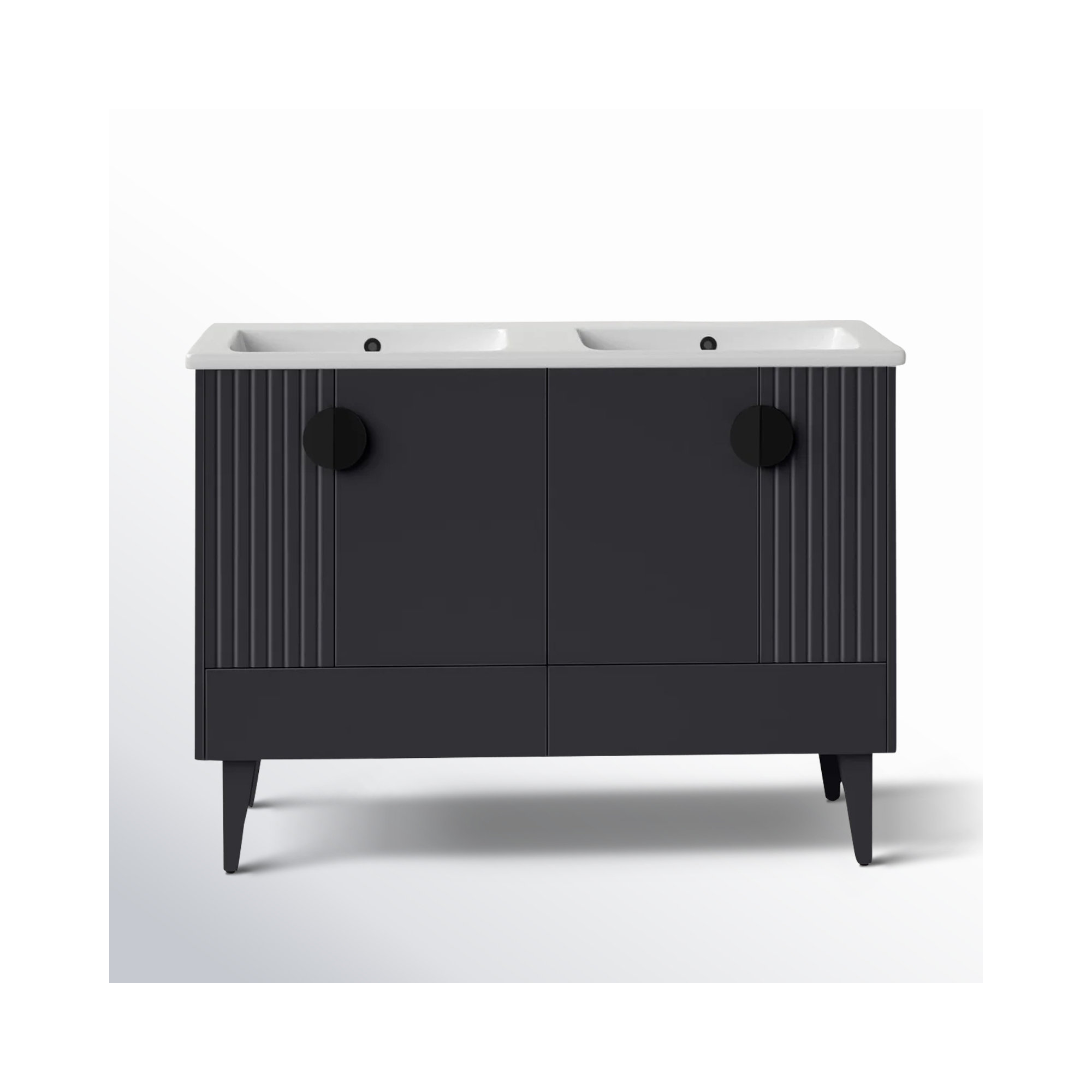 Saimah 47.25'' Double Bathroom Vanity, Black, Black