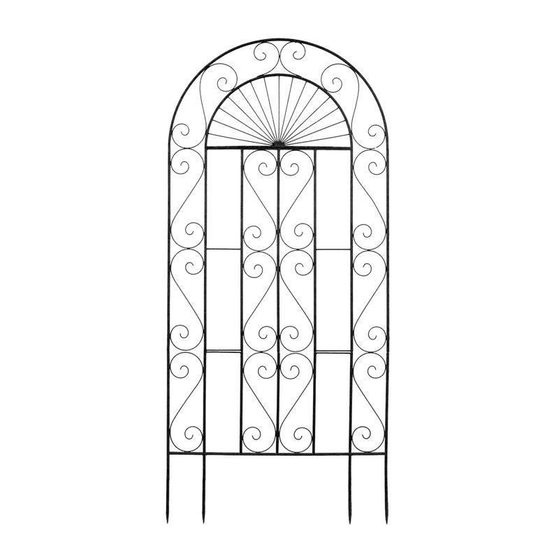 Treillis arqué en acier Octavia H 75 po x l 40 po, Noir classique