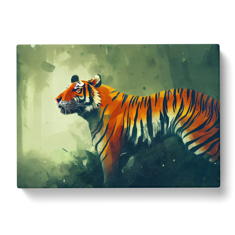 Tiger Art Painting Abstract - Wrapped Canvas, 35cm H x 50cm W x 3cm D