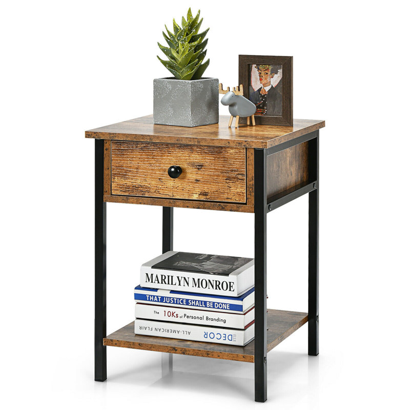 Table de chevet 17 Stories, Brun rustique