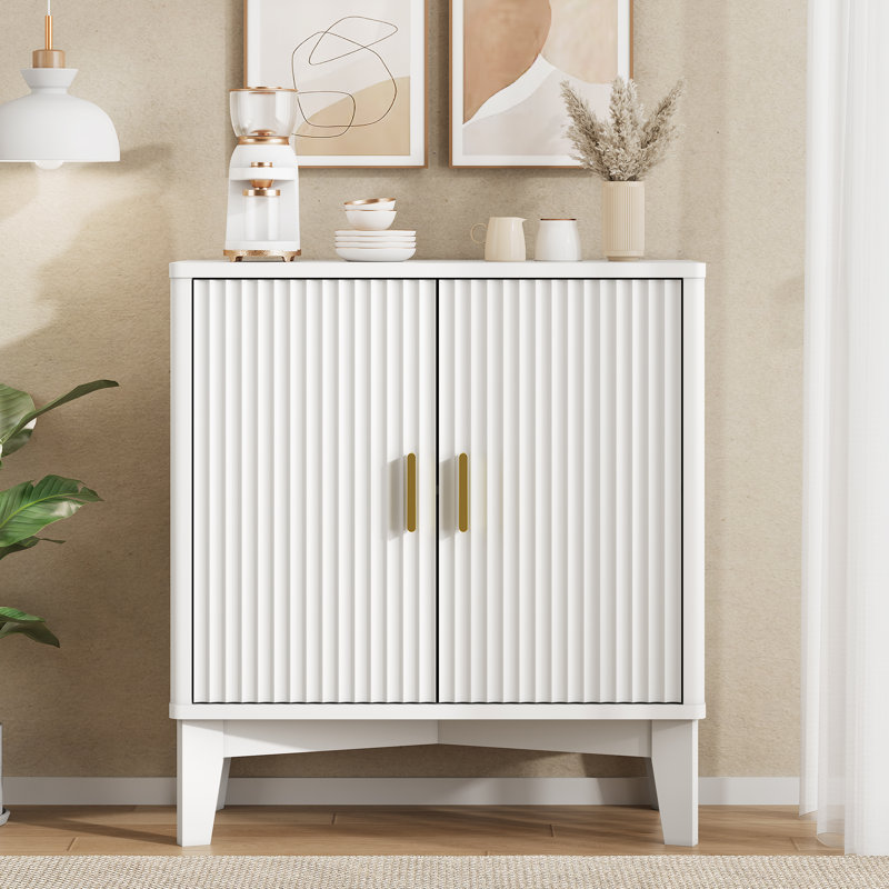 Adjustable Shelf Large-Capacity Multi-Function Storage Cabinet with Anti-Tip Design, White
