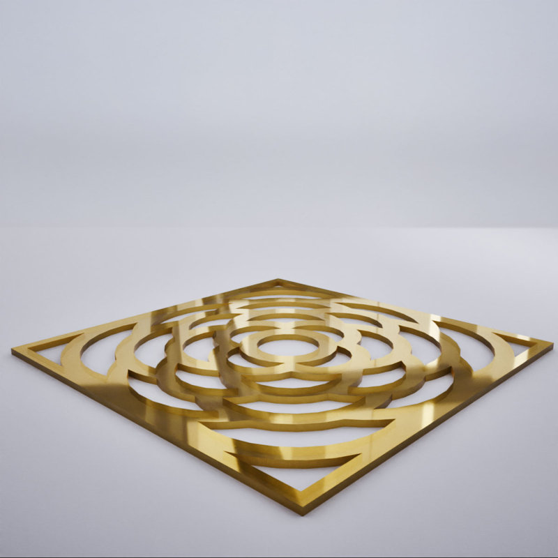 Très petits panneaux muraux décoratifs en acrylique Edinburg, très petit, l 7 3/8 po x H 7 3/8 po x T 1/8 po, miroir doré