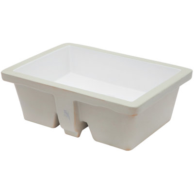 Lavabo de salle de bain rectangulaire encastré en céramique blanc de qualité supérieure avec trop-plein - 19,5 po x 14 po x 6 po, teinté, pour de multiples utilisations Arc beau 19,5 po x 14 po, blanc, intérieur ou extérieur