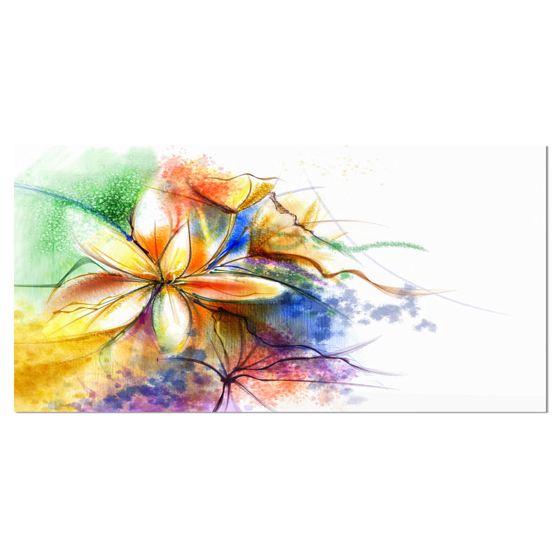 « abstract fleur fusion », reproduction d’art sur toile tendue, H 16 po x l 32 po x P 1 po
