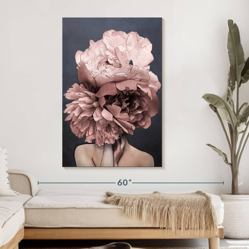 «Lady Peony» sur toile, H 48 po x l 32 po x P 1,25 po