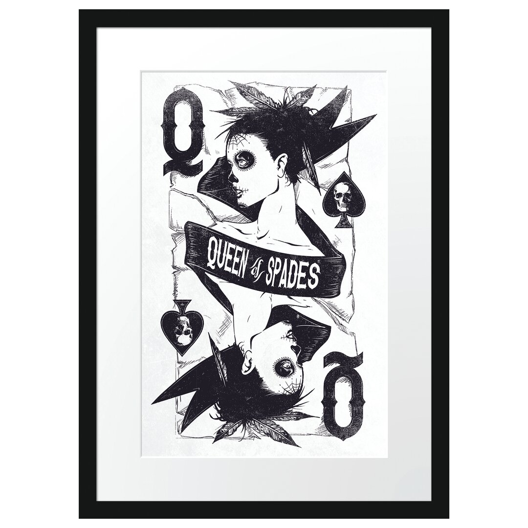 Gerahmtes Poster Queen Of Spades Light