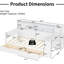 Lit en bois blanc antique avec rangement multifonctionnel et option de bureau-49373445