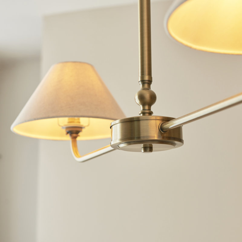 Lila 2 Light Linear Pendant, Brass