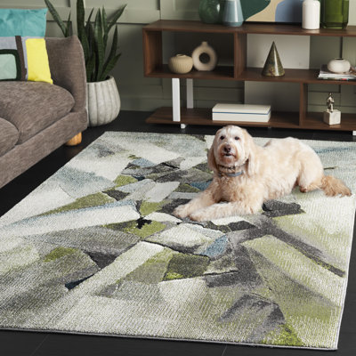 Tapis vert / gris Gillo 6937