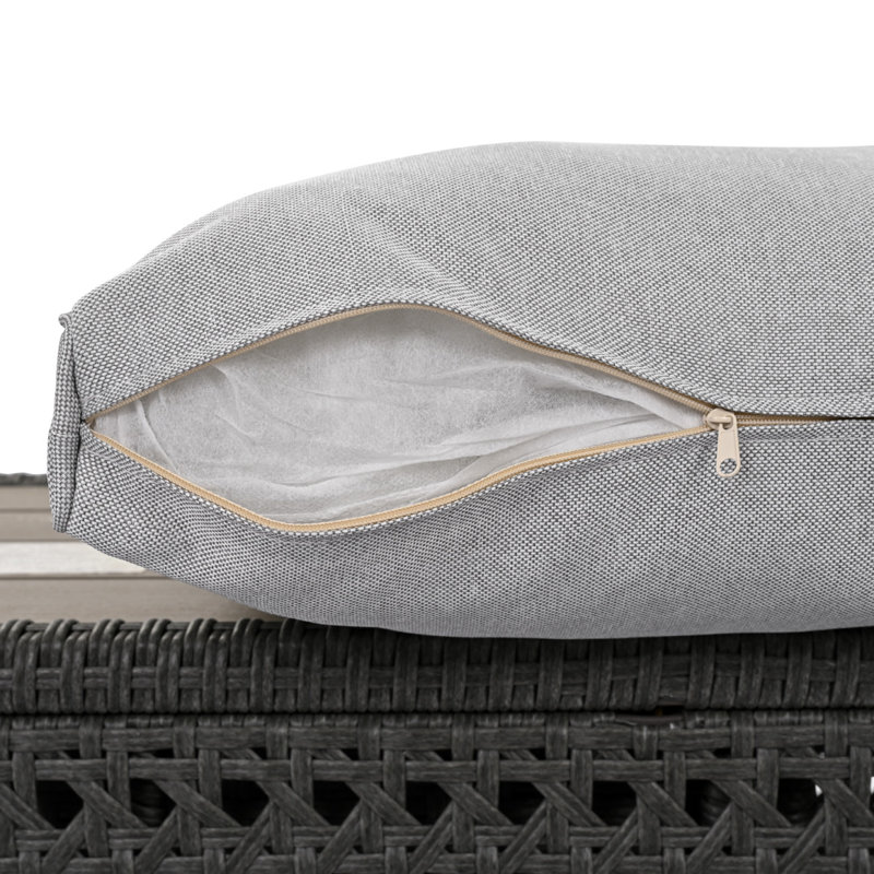 Ensemble de meubles de patio en tressage à losanges K&K 6-Pers, Gris