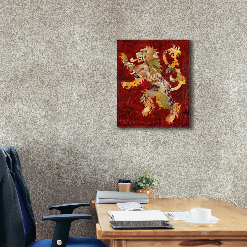 «Lion Crest» par Artpoptart, art mural sur toile, H 24 po x l 20 po x P 0,75 po