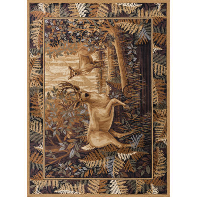 Alers Camouflage Deer Nature Cabin Lodge Indoor Rug