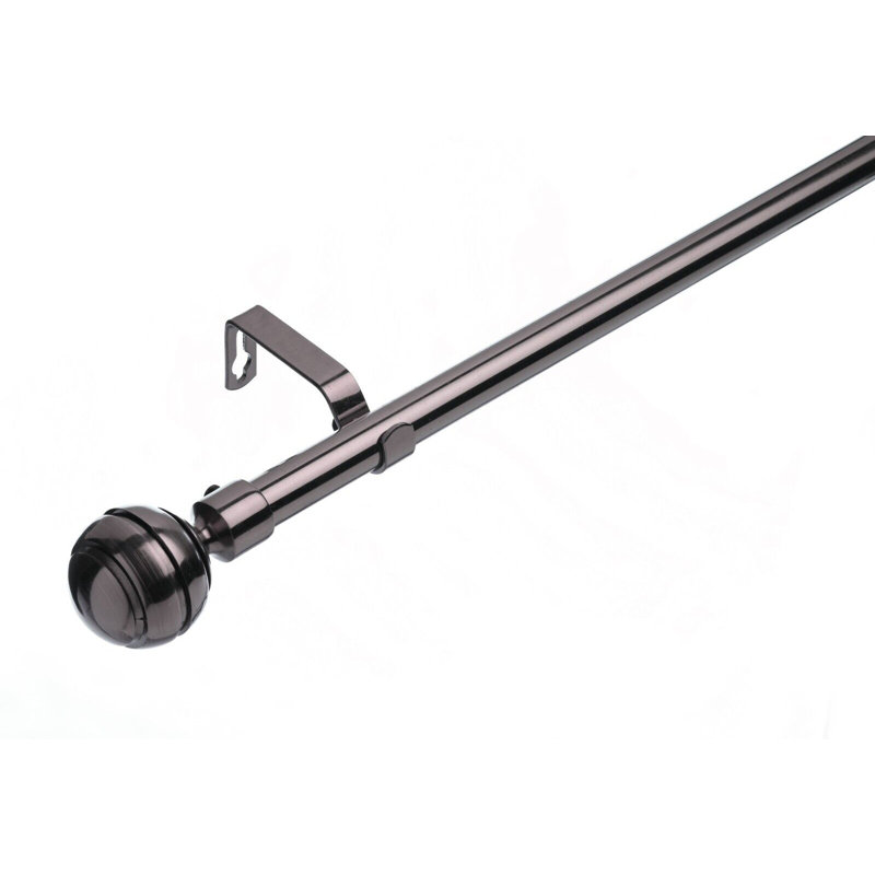 Ragsdale "19 mm Extendable Metal Curtain Poles ", 6cm H x 120cm W x 10cm D, Black Nickel