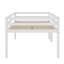 Lit mezzanine double en bois d'hévéa avec échelle-533296642