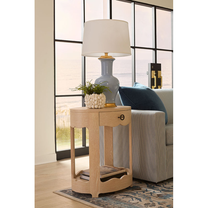 Scarlett 1-Drawer End Table, Sand