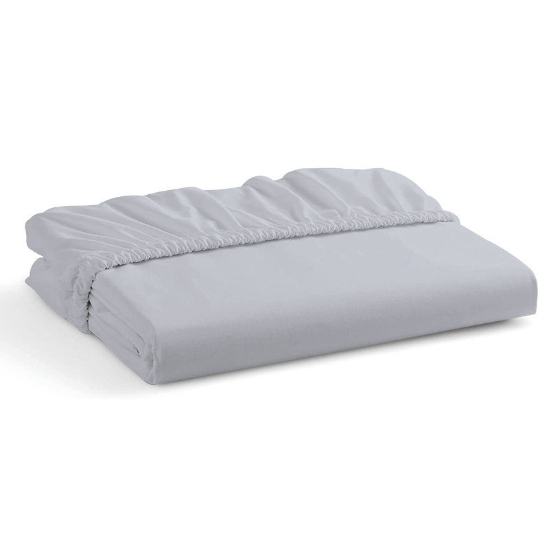 Amilda Polycotton Fitted Sheets, Double (4'6), Silver