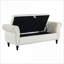 Banc de rangement repose-pieds en velours beige avec coussin | Structure en bois | Design classique-1756505161