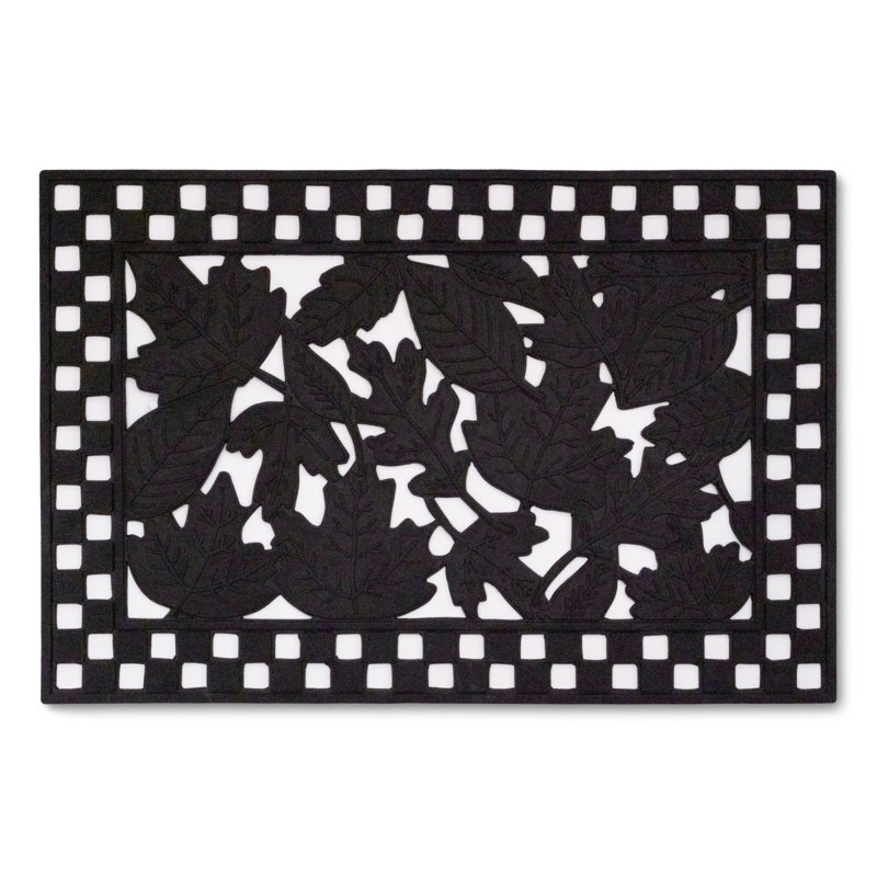 Autumn Leaves Rubber Double Door Entrance Mat, 24" W x 36" L