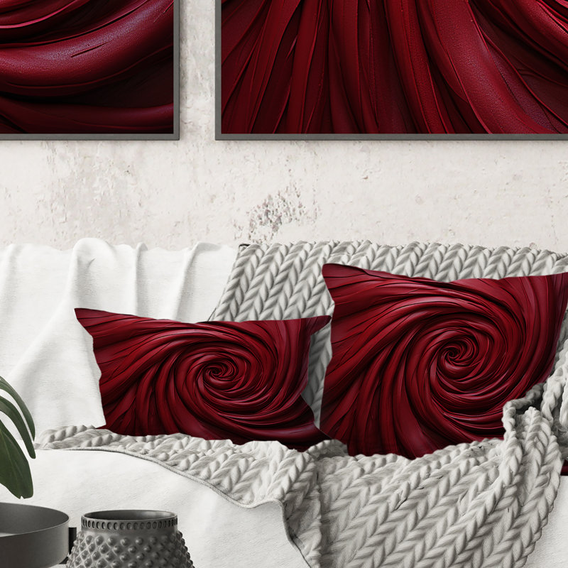 Coussin Red Winding Wonder - Abstract Spirals