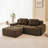 82 Inch Modern L-Shaped Modular Sectional Sofa With Corduroy Fabric, Deep Seating, Movable Ottoman, And Anti-Slip Design For Living Room-1195597231