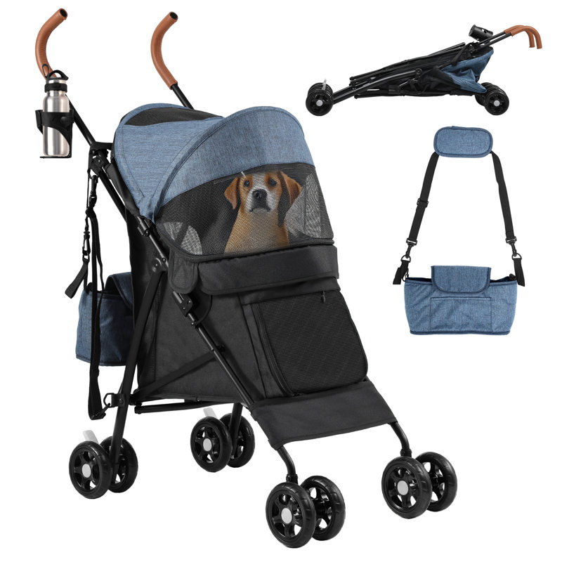 Foldable Pet Stroller, Blue