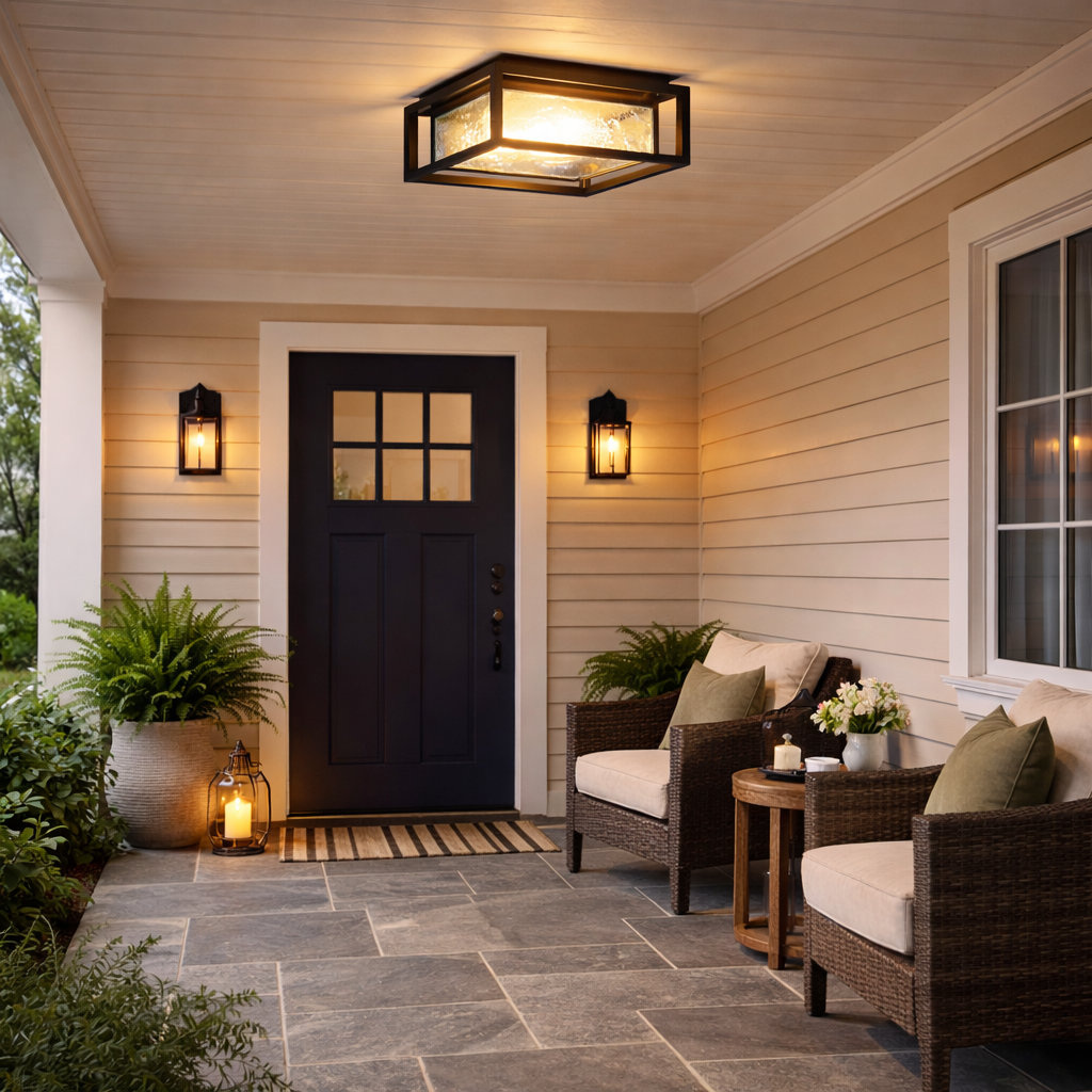 Matte Black 10'' W LED Outdoor Flush Mount Latitude Run®