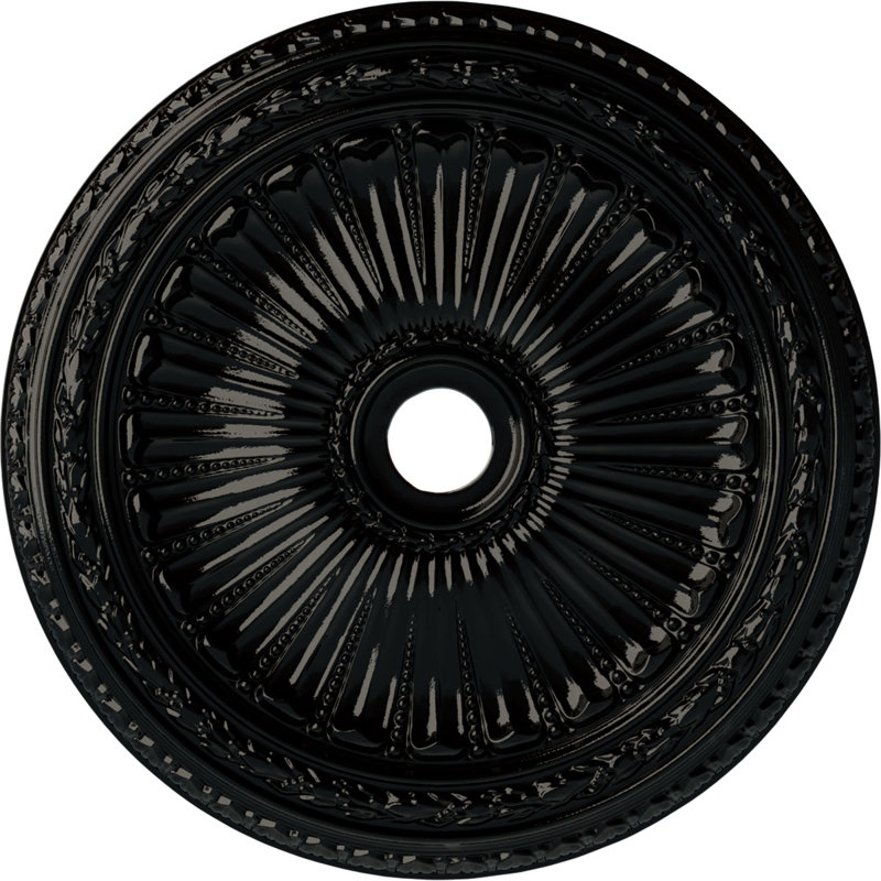 Endurathane Viceroy Ceiling Medallion, 35 1/8"OD x 4 7/8"ID x 2 1/2"P (Fits Canopies up to 4 7/8"), Hand-Painted Black Pearl Finish