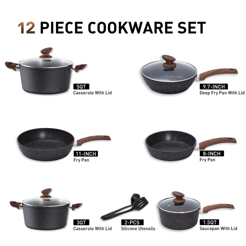 12 - Piece Non-Stick Aluminum Cookware Set