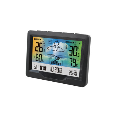 Weather Station with Jumbo Display and Clock 6.4" x 4.5" x 1.3" Inch