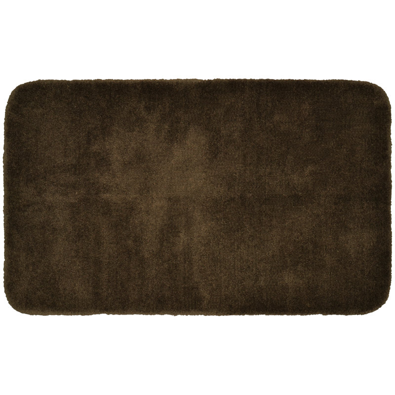 Billy-Dean Nylon Bath Rug with Non-Slip Backing, Chocolate, 30" W x 50" L