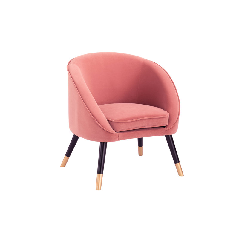 Vedder Velvet Barrel Chair, Pink
