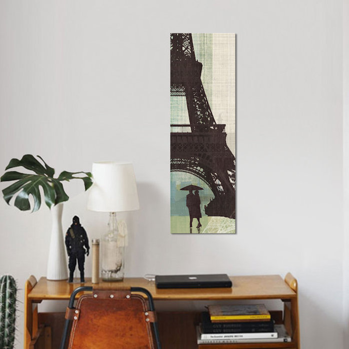 «Eiffel Tower I», impression sur toile tendue, H 36 po x l 12 po x P 1,5 po, Cadre noir
