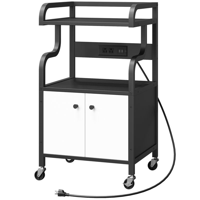 Grande table d'imprimante avec station de charge et roues verrouillables