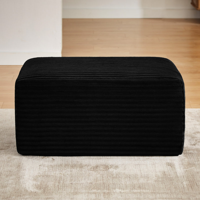 Canapé modulaire en forme de L noir avec ressorts ensachés, tissu velours côtelé multifonctionnel, confort, environnement relaxant, sans assemblage