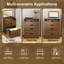 Meuble-lavabo 3-en-1 avec miroir lumineux et tabouret de rangement, table de maquillage compacte