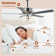 52" Large Chrome Seashell Shade Ceiling Fan w 3 Light
