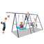 Ensemble de balançoire 6 en 1 avec échelle d'escalade, filet d'escalade, barre de trapèze, balançoire hamac, balançoire à ceinture, panier de basketball pour cour arrière