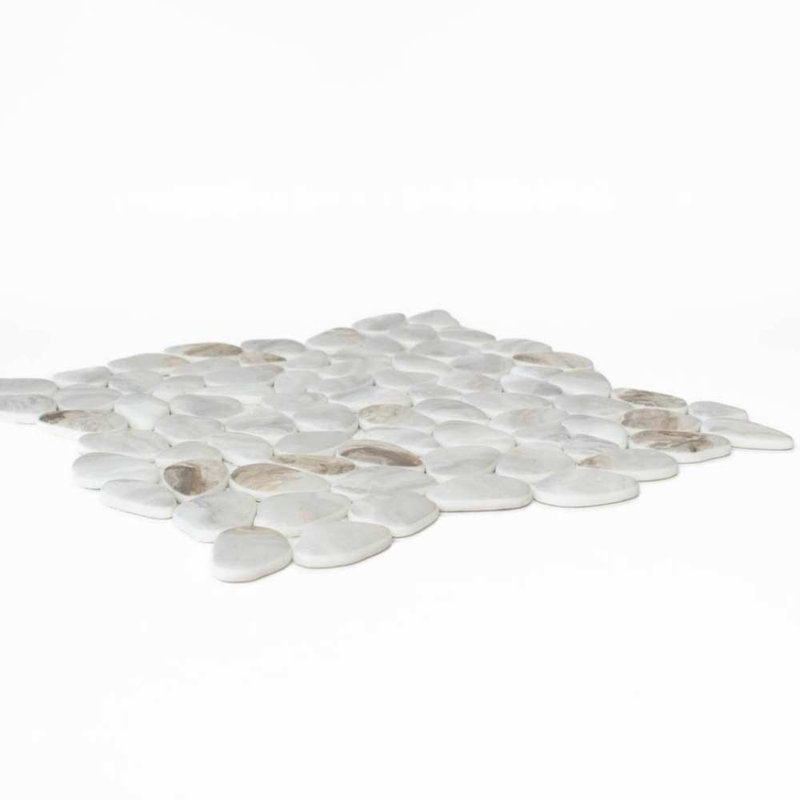 Huron Glass Pebbles Mosaic Tile, Drift