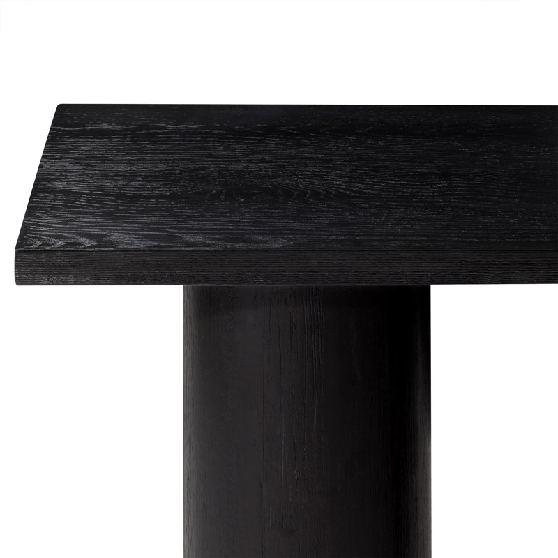 Lana Black Solid Wood Console Table with Cylindrical Legs