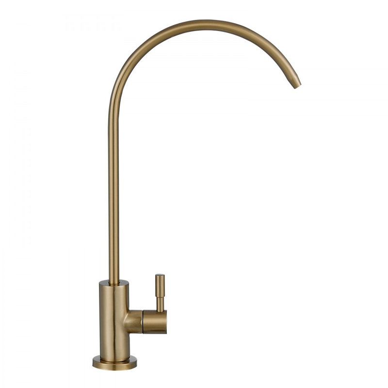 Stainless Steel Faucet, Lead-Free Water Purifier Faucet, Filter Water Faucets With Solid Brass Valve, Anti-Rust & Durability Ro Water Faucets For Kitchen, Bar Counter, Cafe Shop, Brushed Gold
