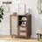 Rattan Buffet Cabinet With Adjustable Shelf, Sideboard With Drawers For Living Room, Kitchen, Entryway-446461573
