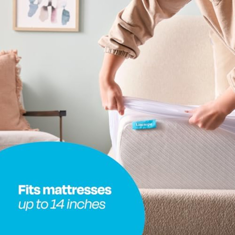Waterproof Mattress Protector, Full Size – Fitted Sheet Style, Breathable, Machine Washable & Dryer Safe, White, Full