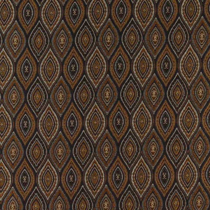 Brocart brodé, Brun / Gris