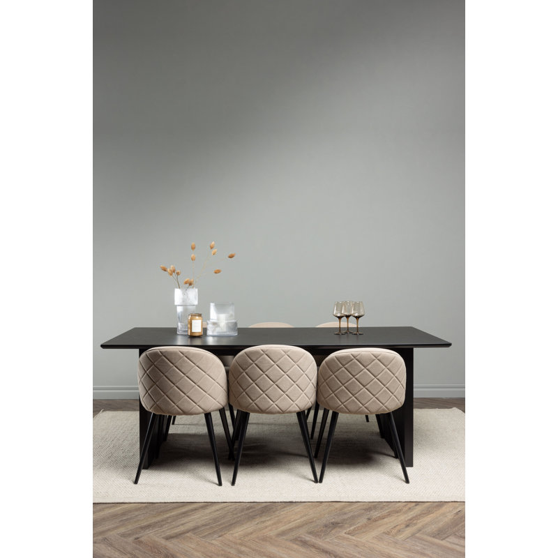 Ahlaam 6 - Person Dining Set, Beige, Beige